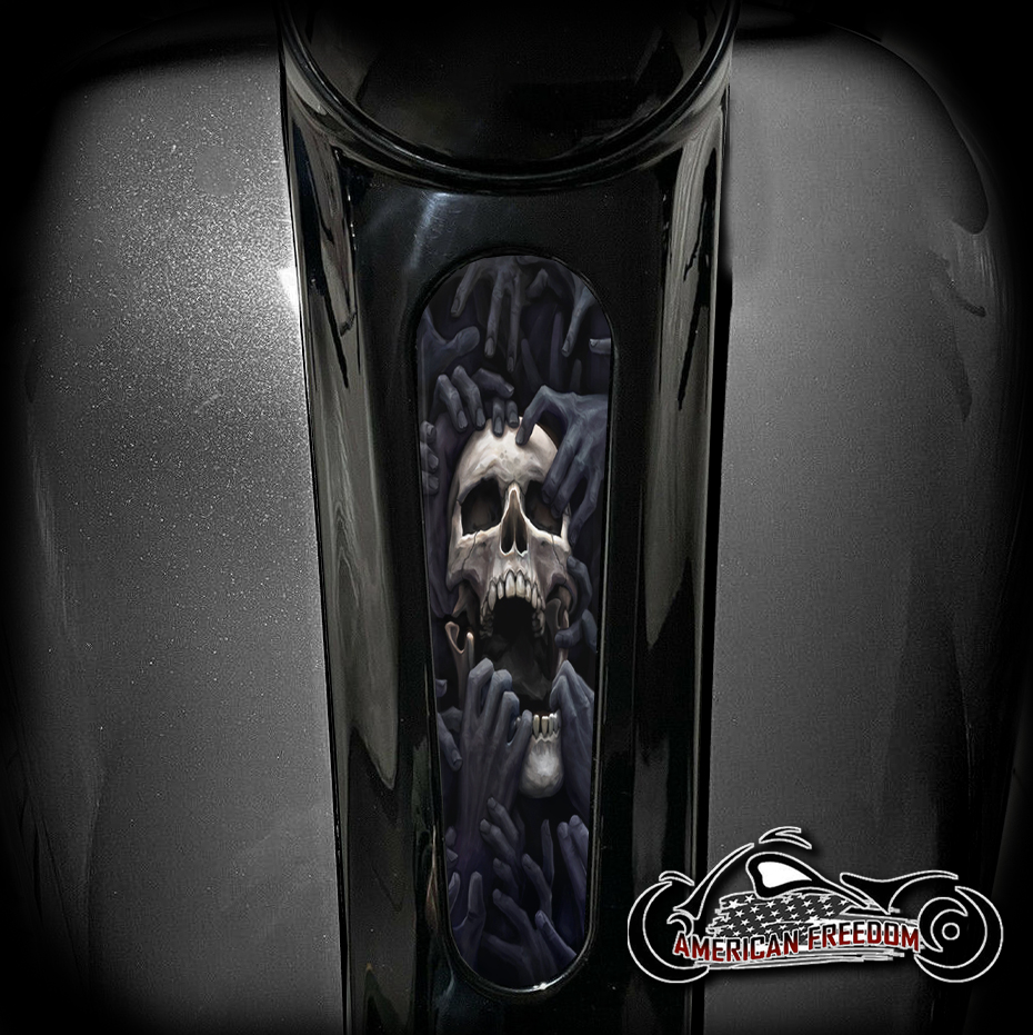 Harley 8 Inch Dash Insert - Torn Apart Skull